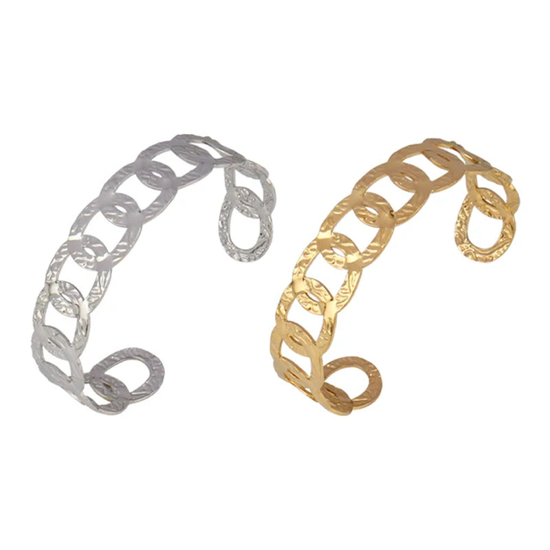 Women Stainless Steel Bracelets for Women Cuban Snake Bangle Bracelet Geometric Open Cuff Bracelet Punk Design Bracelet Jewelry