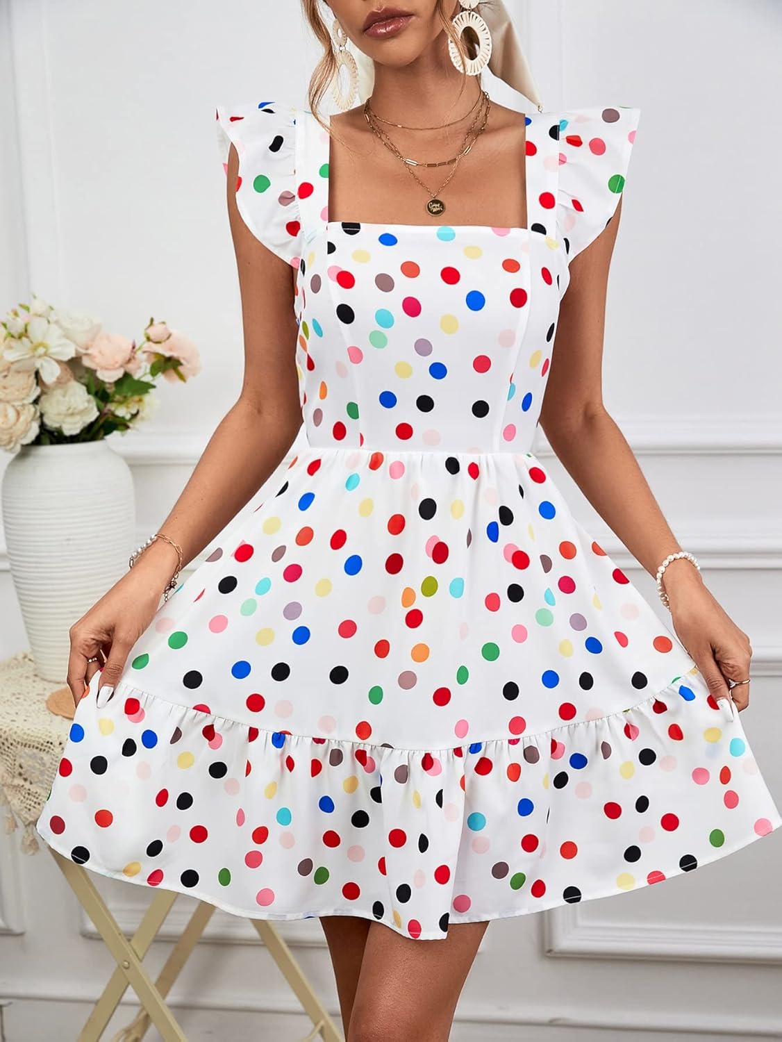 Casual Polka Dot Short Dress