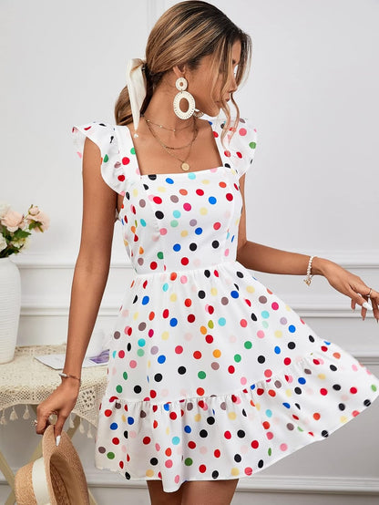 Casual Polka Dot Short Dress