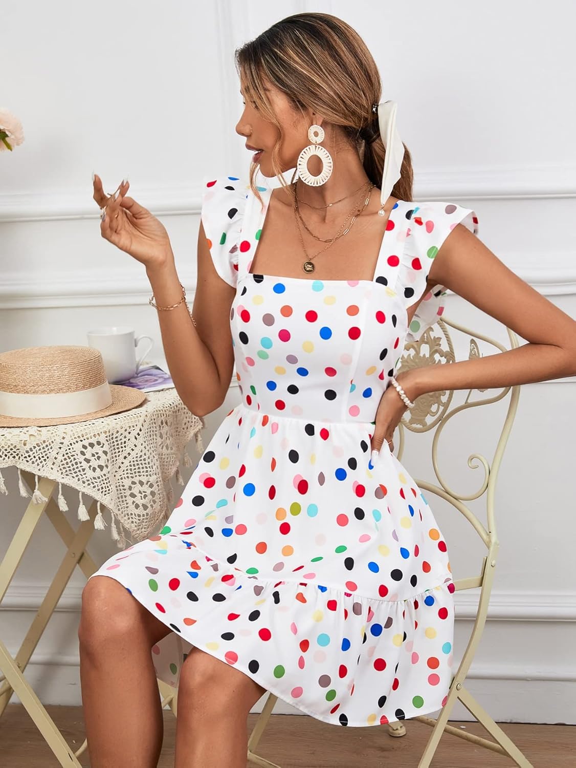 Casual Polka Dot Short Dress