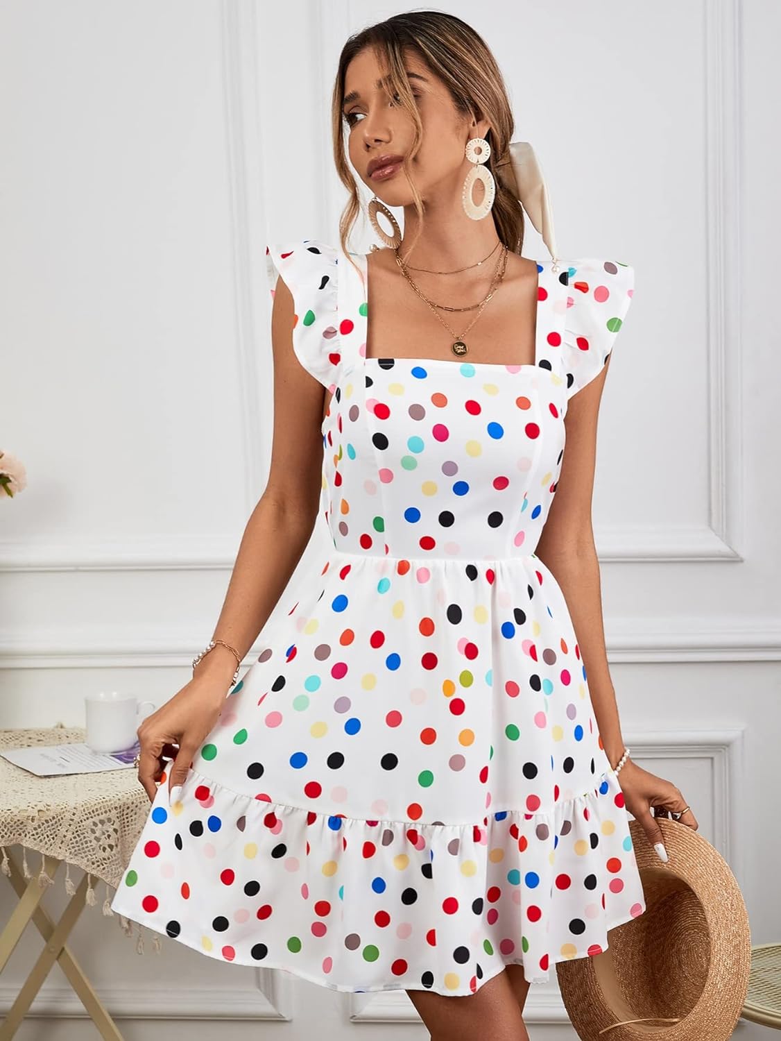 Casual Polka Dot Short Dress