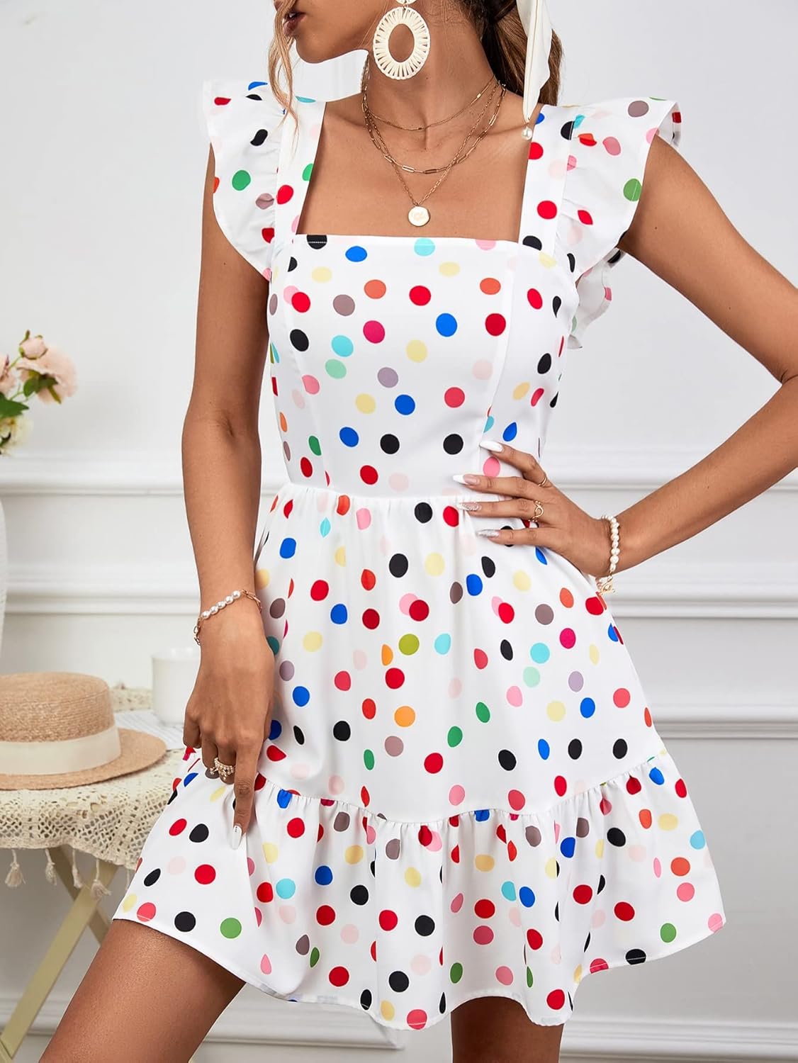 Casual Polka Dot Short Dress